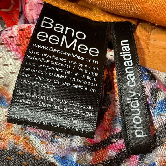 BANO EEMEE 100% Genuine Leather Cognac Moto Jacket Full Zip Closure Sz 4 - Picture 6 of 9